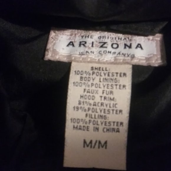 Arizona Jean Company women's size M black puffer hooded vest - Picture 10 of 11